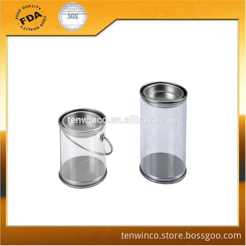 Round PVC Tin Bucket with Metal Handle